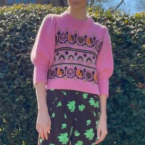 Ganni Wool Puff Sleeve Sweater